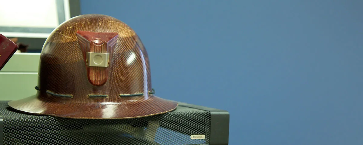 Old Safety Helmet on Rolodex Old Safety Helmet on Rolodex