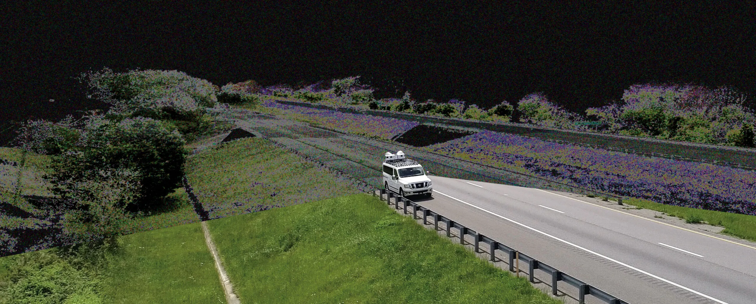 LiDAR Van Two-ton Point Cloud and Highway LiDAR Van Two-ton Point Cloud and Highway