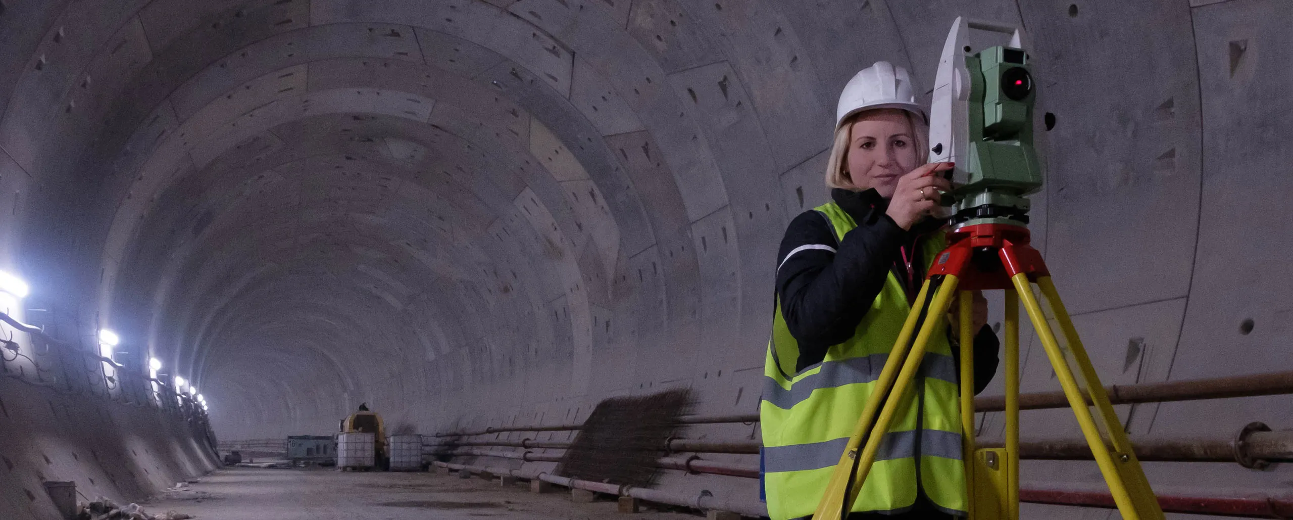Surveyor in Underground Tunnel Surveyor in Underground Tunnel
