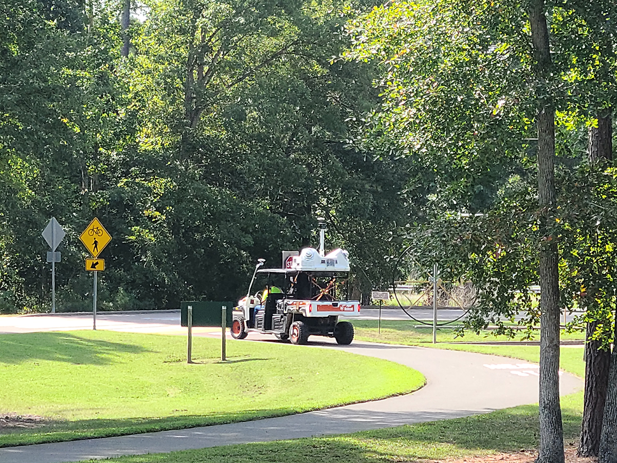 UTV Mobile LiDAR on Crosswalk with Sign