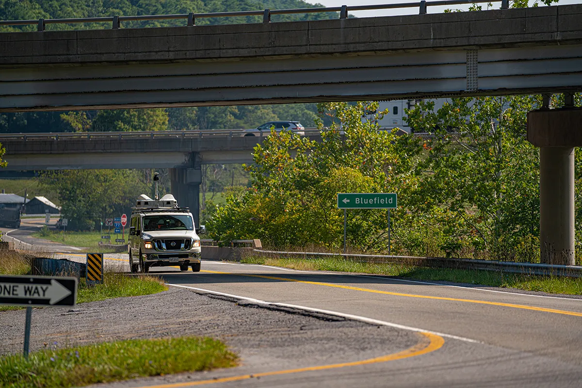 LiDAR Driving Under Bridges on Roadway Scan
