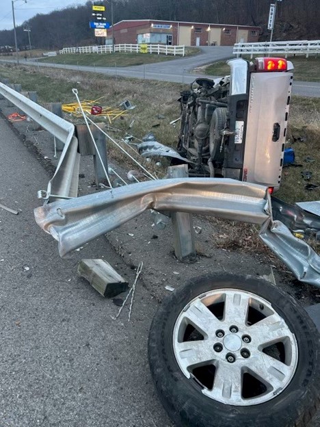 Vehicle Crash into Guardrail