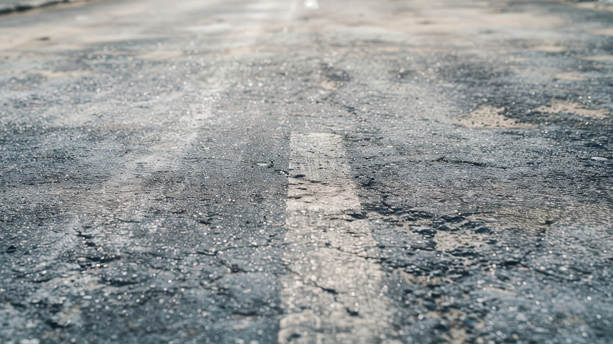 Faded Centerline Pavement