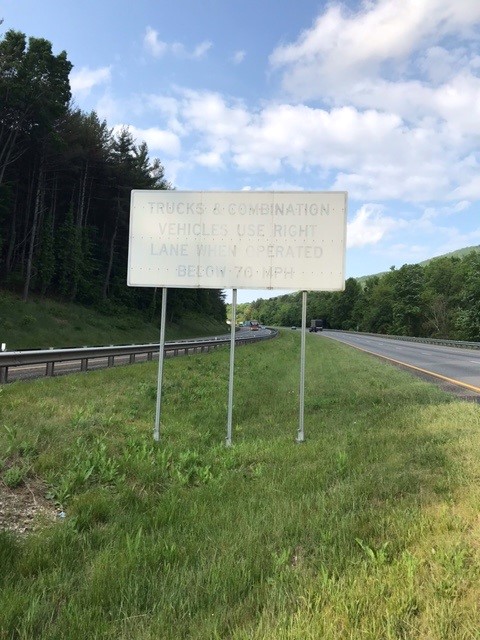 Faded Highway Sign