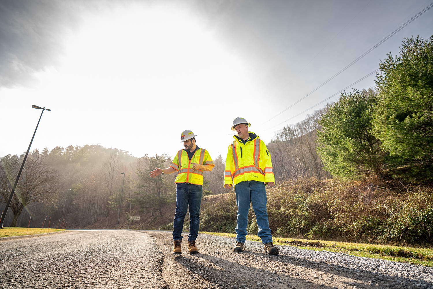 PILLAR Employees Evaluating On-Ramp Pavement