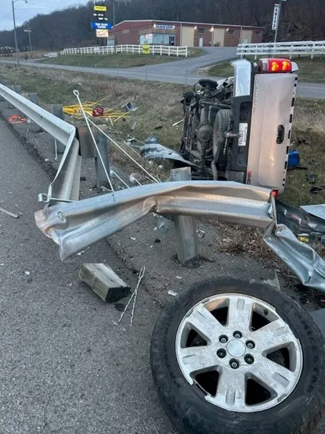 Guardrail Car Wreck