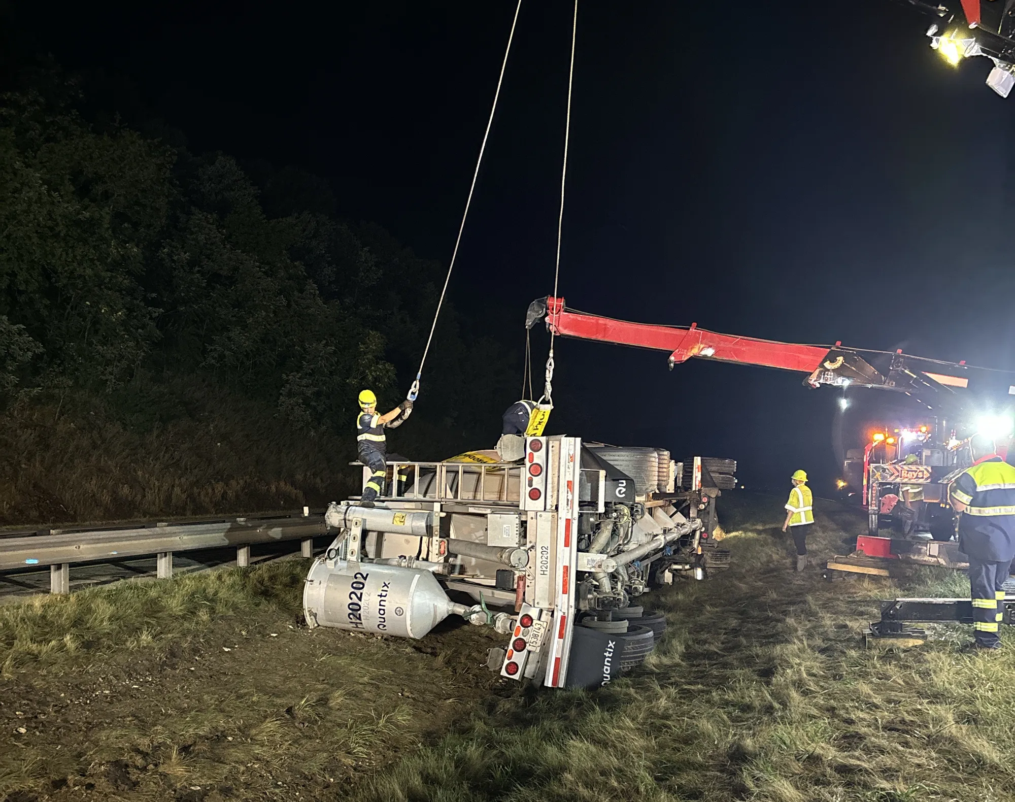 Turned Over Truck on Highway
