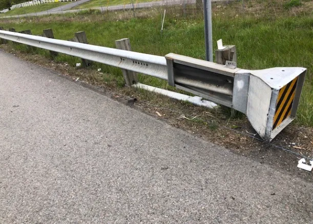 photo of end guardrail treatment photo of end guardrail treatment